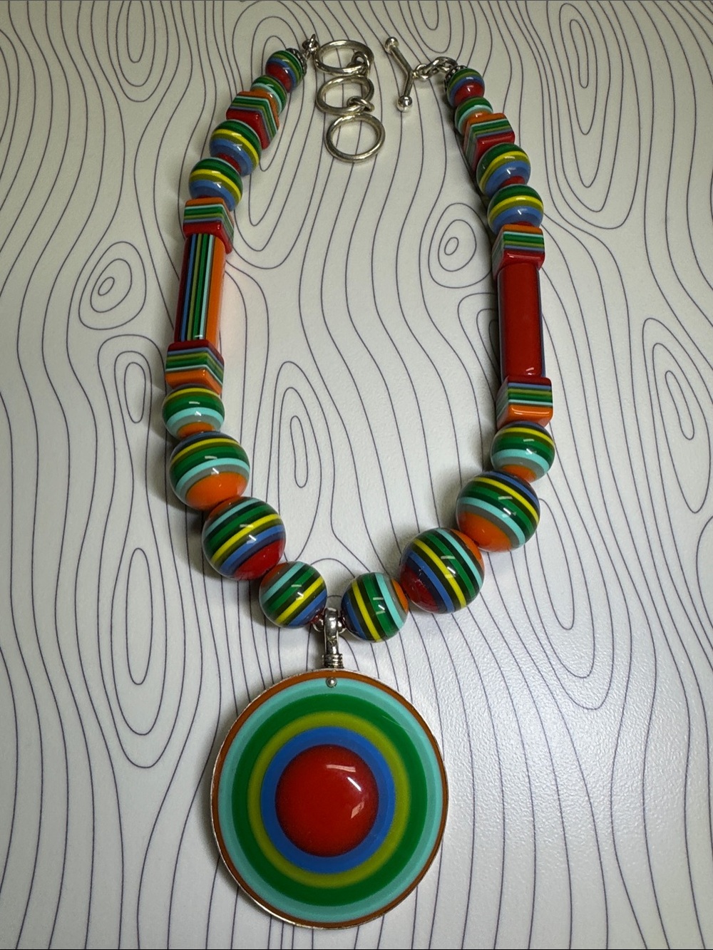 Multicolor sterling silver adjustable length Fun Necklace